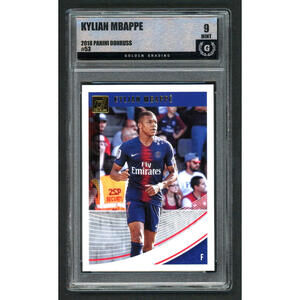 2018-19 Donruss #53 Kylian Mbappe  PSG France  Rookie Card (RC) Graded 9 Mint